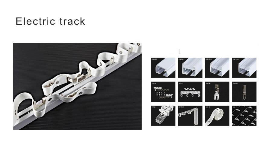 Electric curtain track and component options